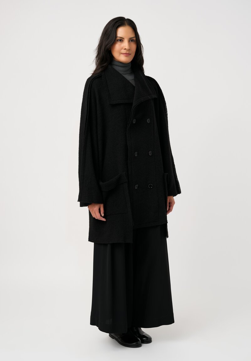 Yohji Yamamoto Seam Detail Pea Coat