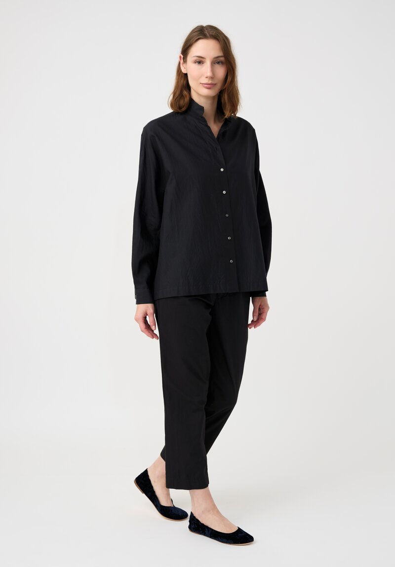 Arts & Science Cotton Bafu Cloth Standard Easy Tapered Pants in Black