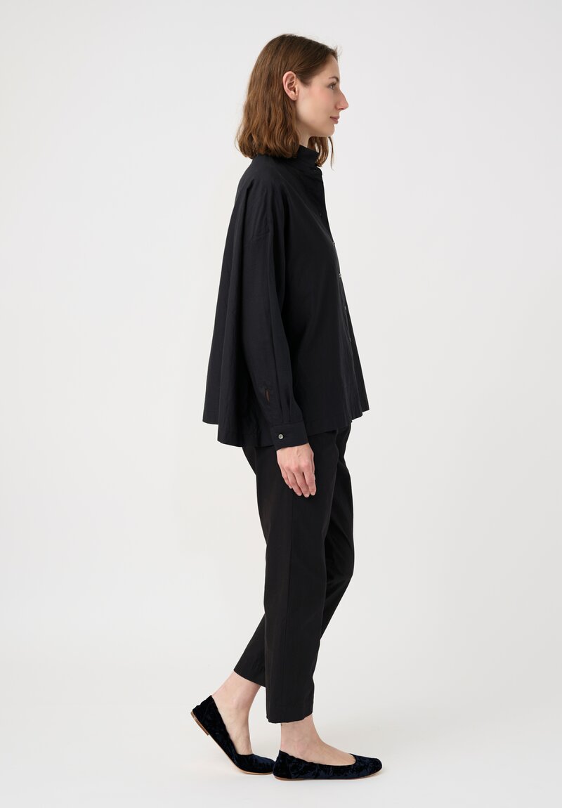 Arts & Science Cotton Bafu Cloth Standard Easy Tapered Pants in Black