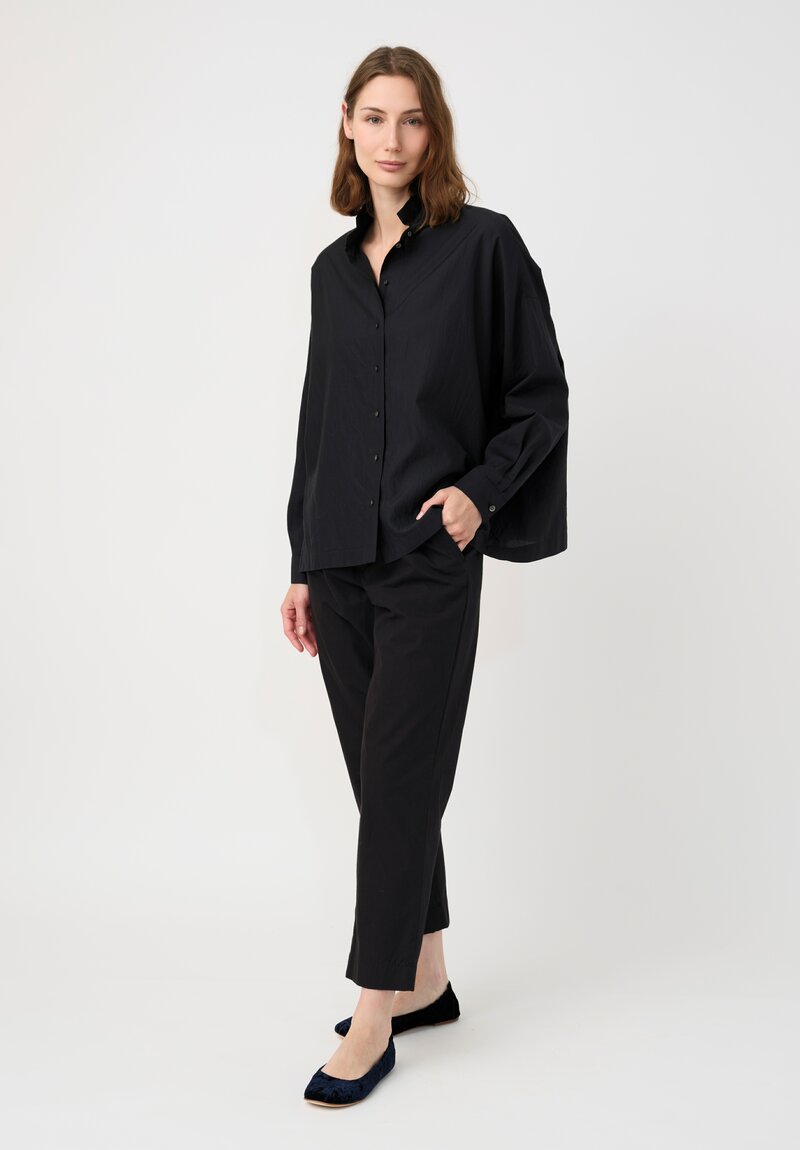 Arts & Science Cotton Bafu Cloth Standard Easy Tapered Pants in Black