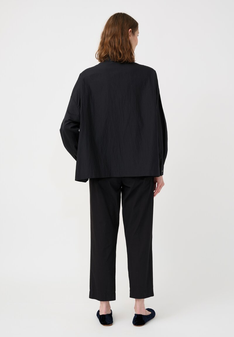 Arts & Science Cotton Bafu Cloth Standard Easy Tapered Pants in Black