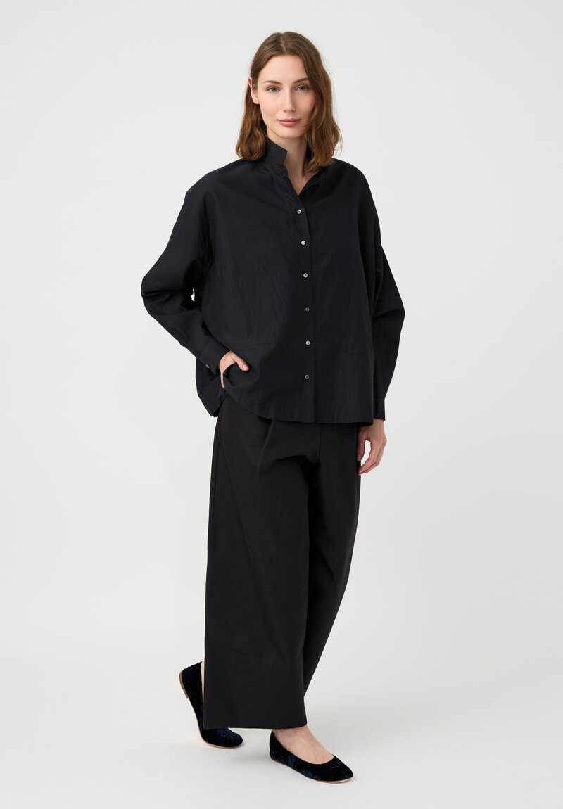 Arts & Science Cotton & Silk Dobby Samue Pants in Black