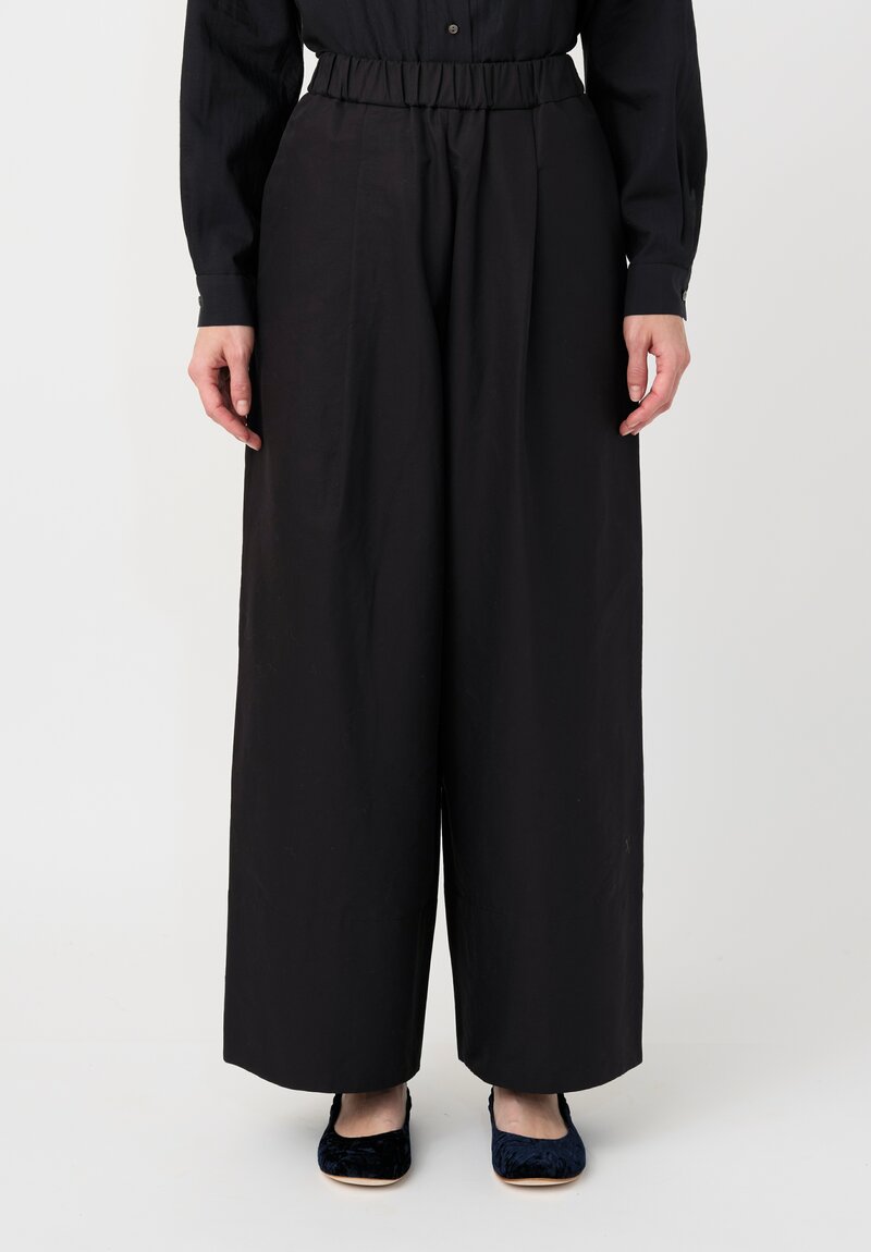 Arts & Science Cotton & Silk Dobby Samue Pants in Black