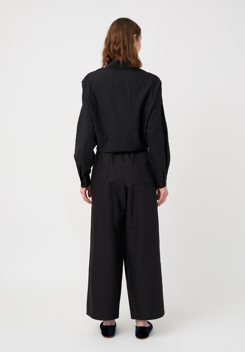 Arts & Science Cotton & Silk Dobby Samue Pants in Black
