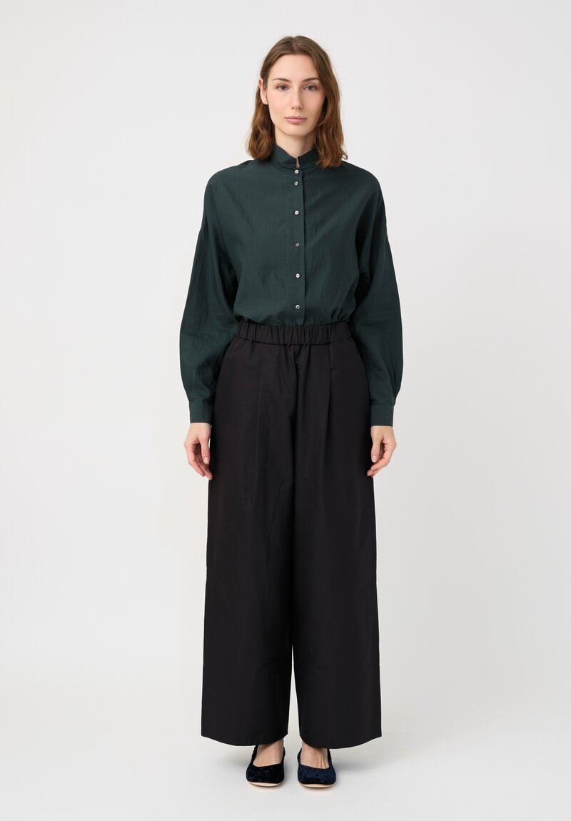 Arts & Science Cotton & Silk Faille Button-Down Shirt in Black