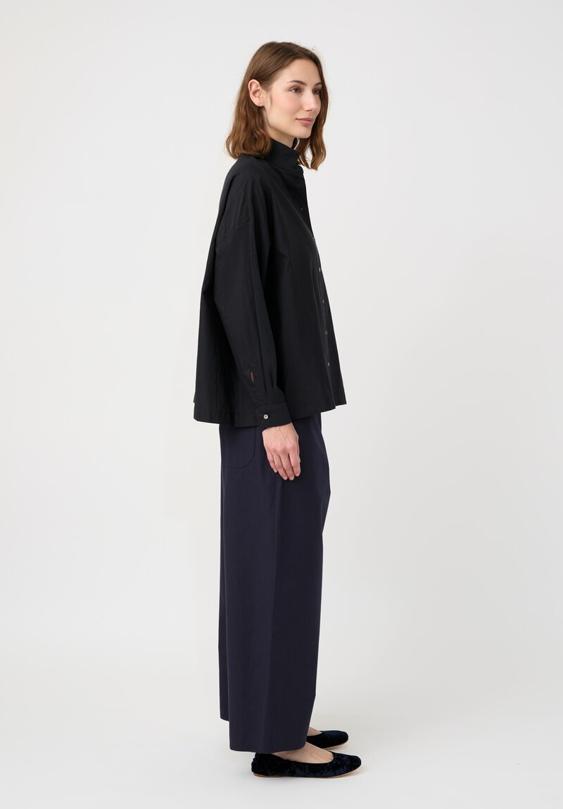 Arts & Science Cotton & Silk Faille Button-Down Shirt in Black