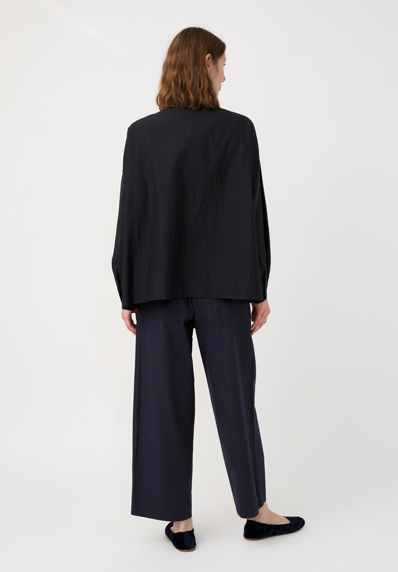 Arts & Science Cotton & Silk Faille Button-Down Shirt in Black