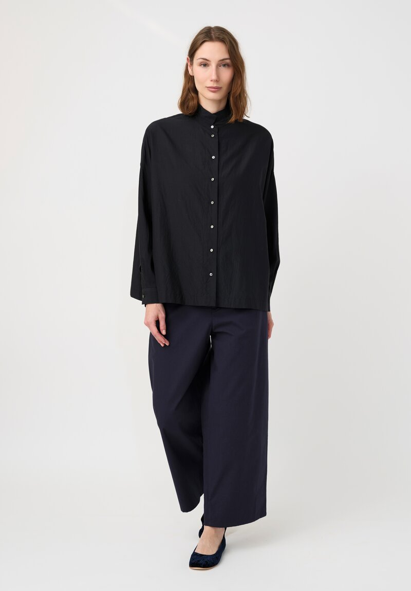 Arts & Science Cotton & Silk Faille Button-Down Shirt in Black