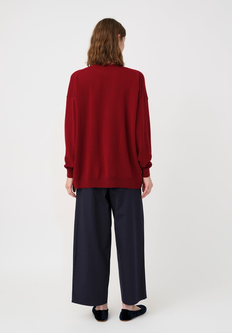 Arts & Science Cashmere V-Neck Sweater in Dark Red