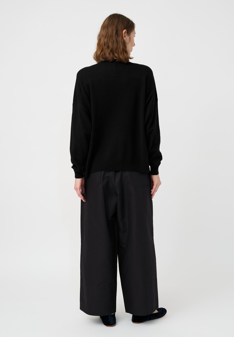 Arts & Science Cashmere Back Line Crew Neck Sweater in Black