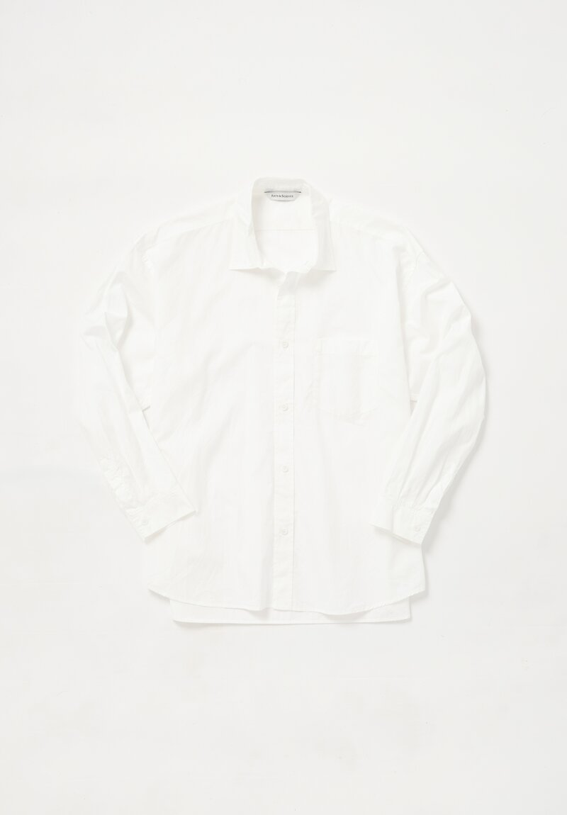 Arts & Science Sea Island Cotton Standard Button-Down Shirt in Off White