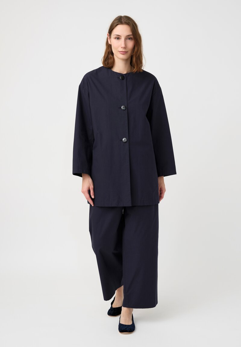 Arts & Science Cotton Bafu Cloth Short Coat in Navy Blue