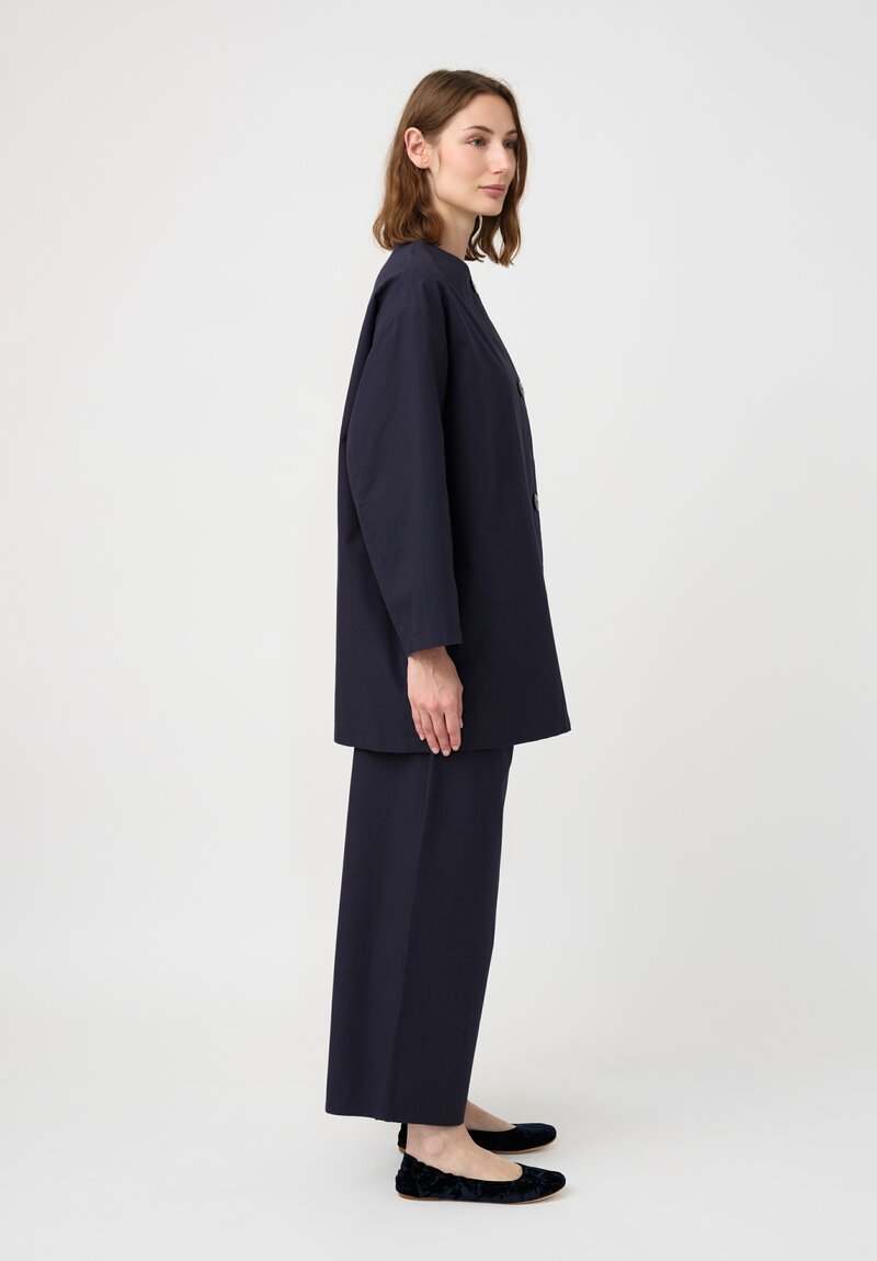 Arts & Science Cotton Bafu Cloth Short Coat in Navy Blue