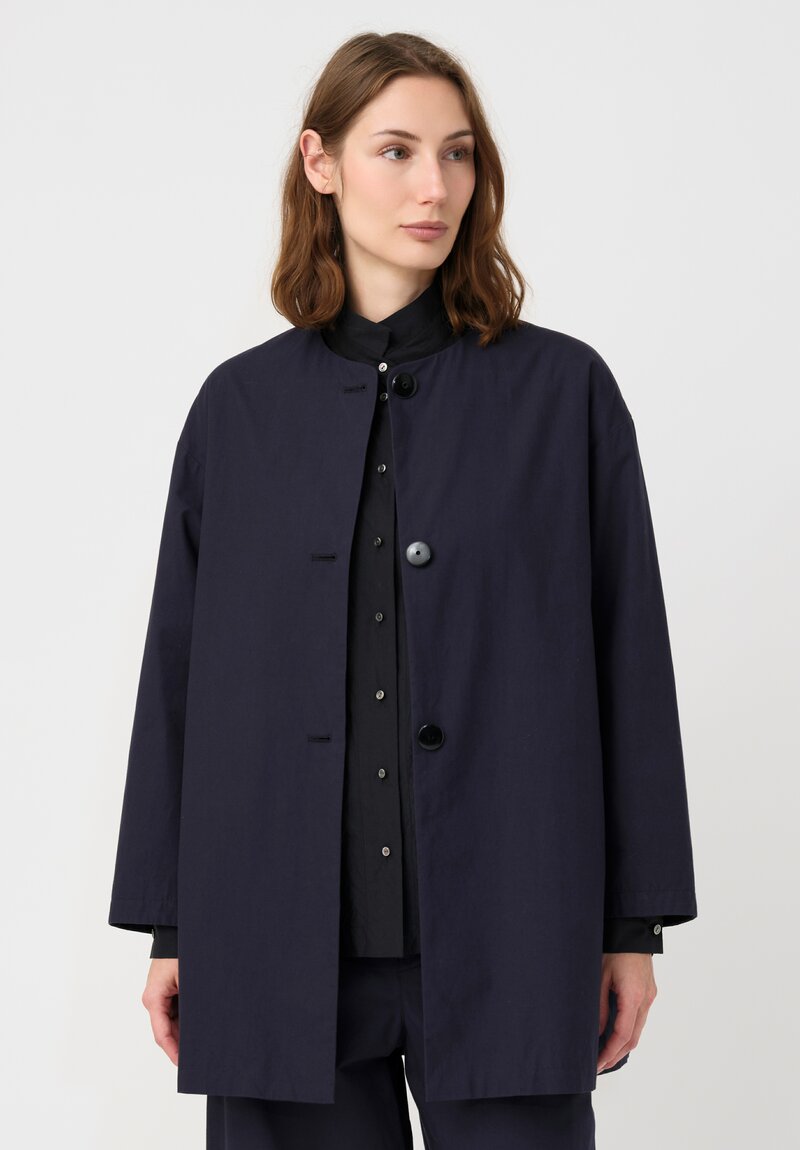 Arts & Science Cotton Bafu Cloth Short Coat in Navy Blue