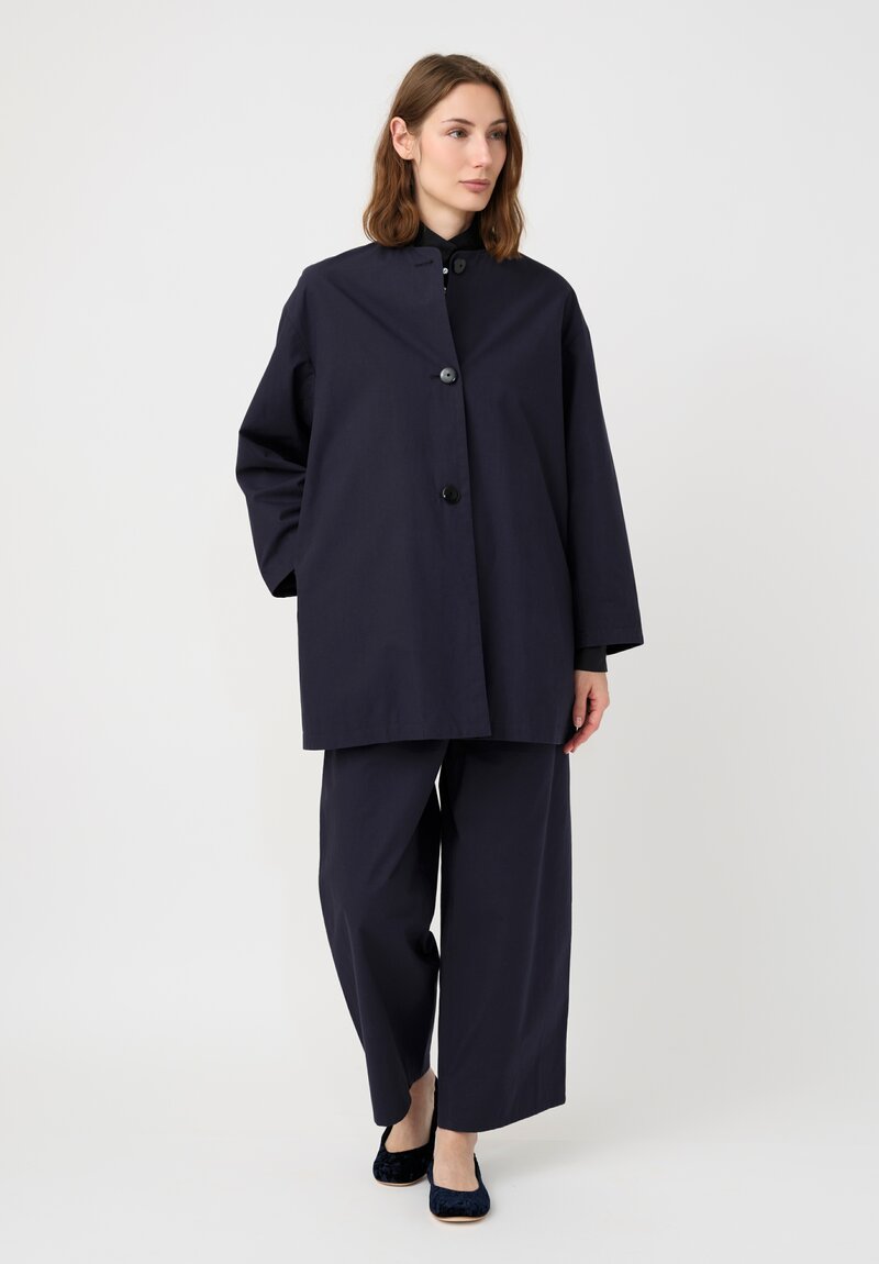 Arts & Science Cotton Bafu Cloth Short Coat in Navy Blue