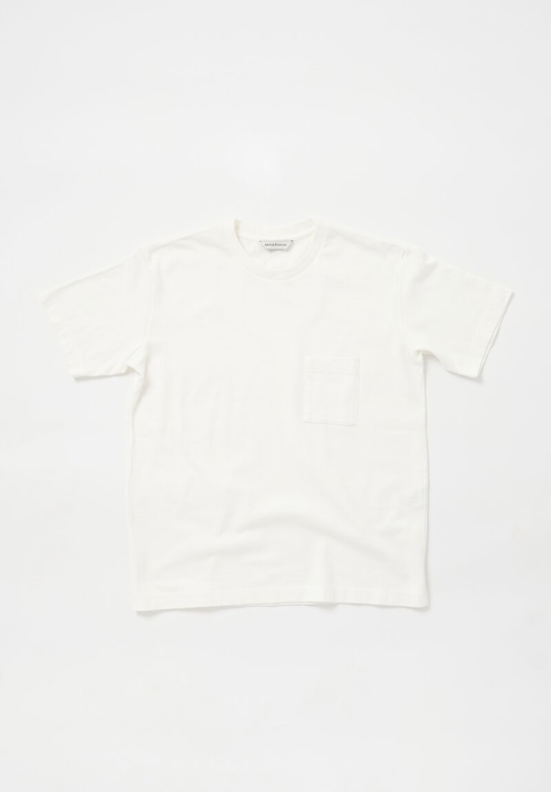 Arts & Science Cotton Jersey Pocket T-Shirt in Off White