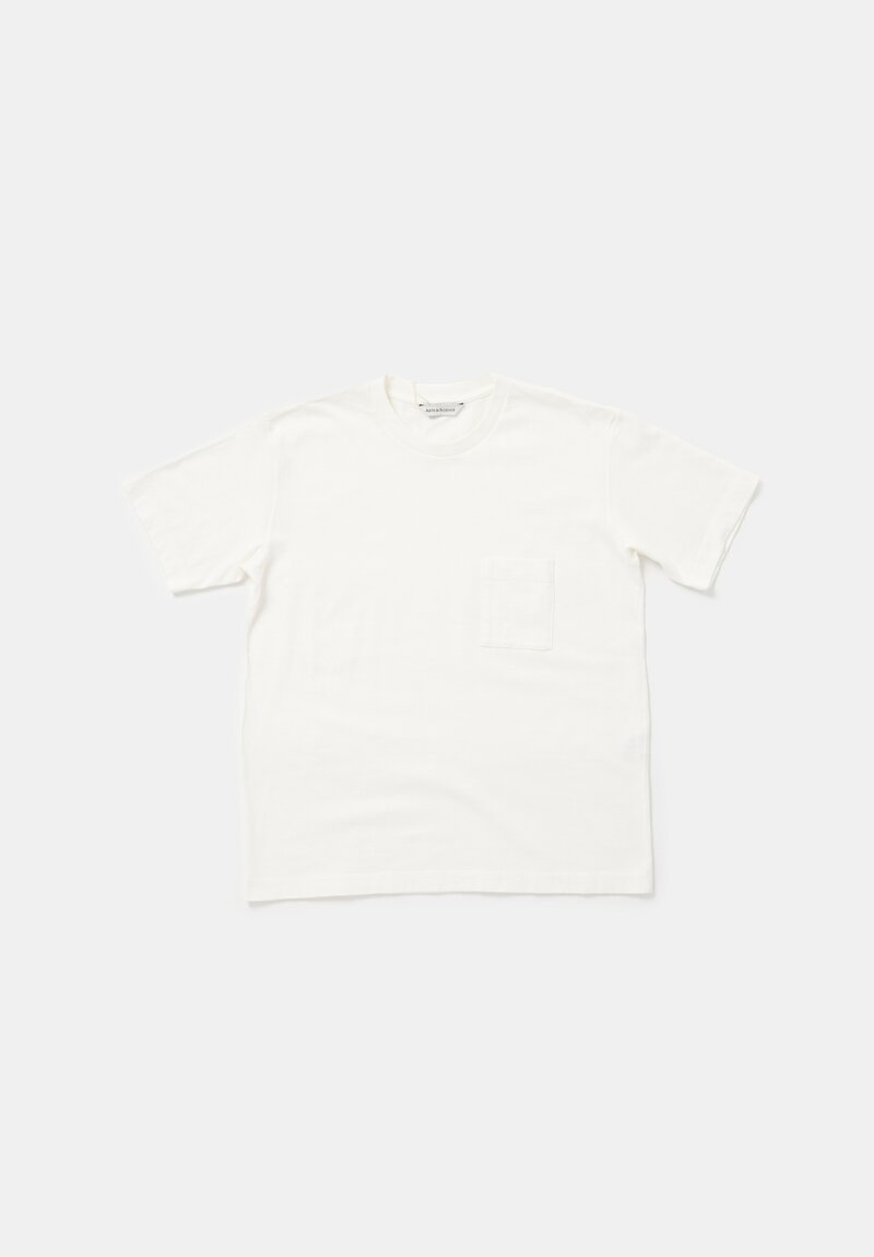 Arts & Science Cotton Jersey Pocket T-Shirt in Off White