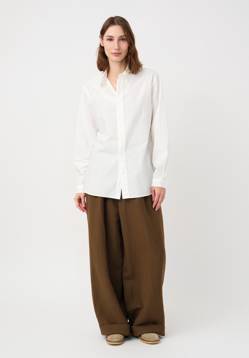 Kaval Sea Island Cotton Broderie Basic Shirt