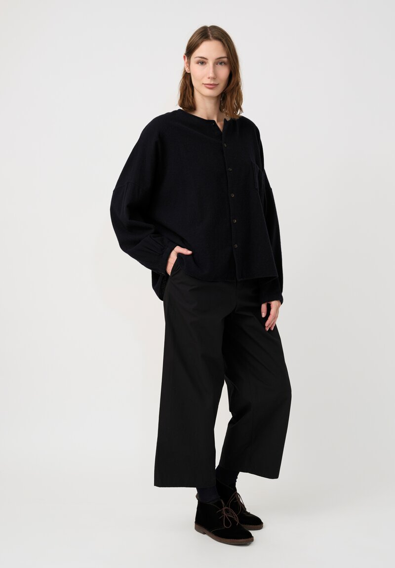 Kaval Etamine No Collar Wide Shirt