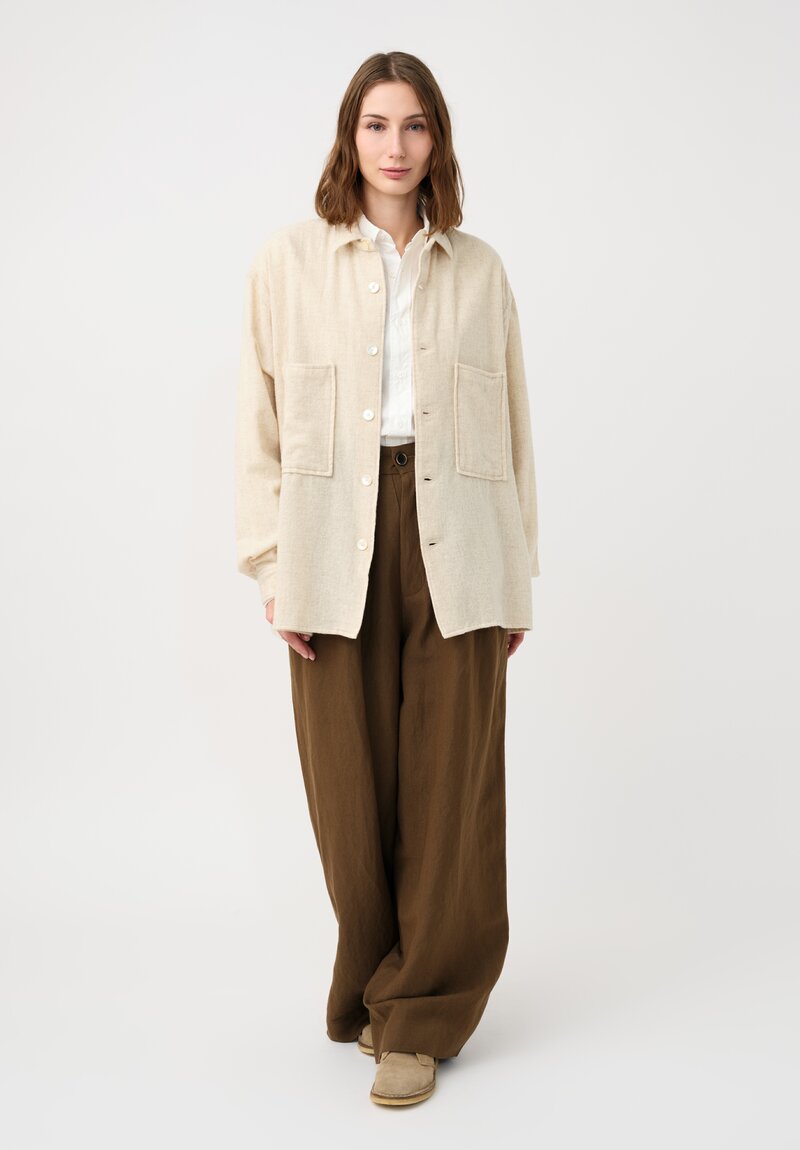 Kaval Etamine Wide Box Hem Pocket Shirt