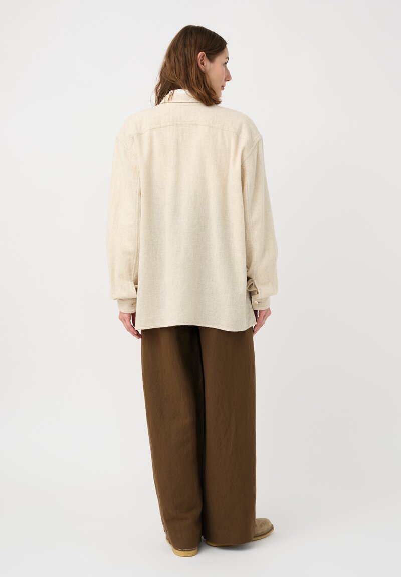 Kaval Etamine Wide Box Hem Pocket Shirt