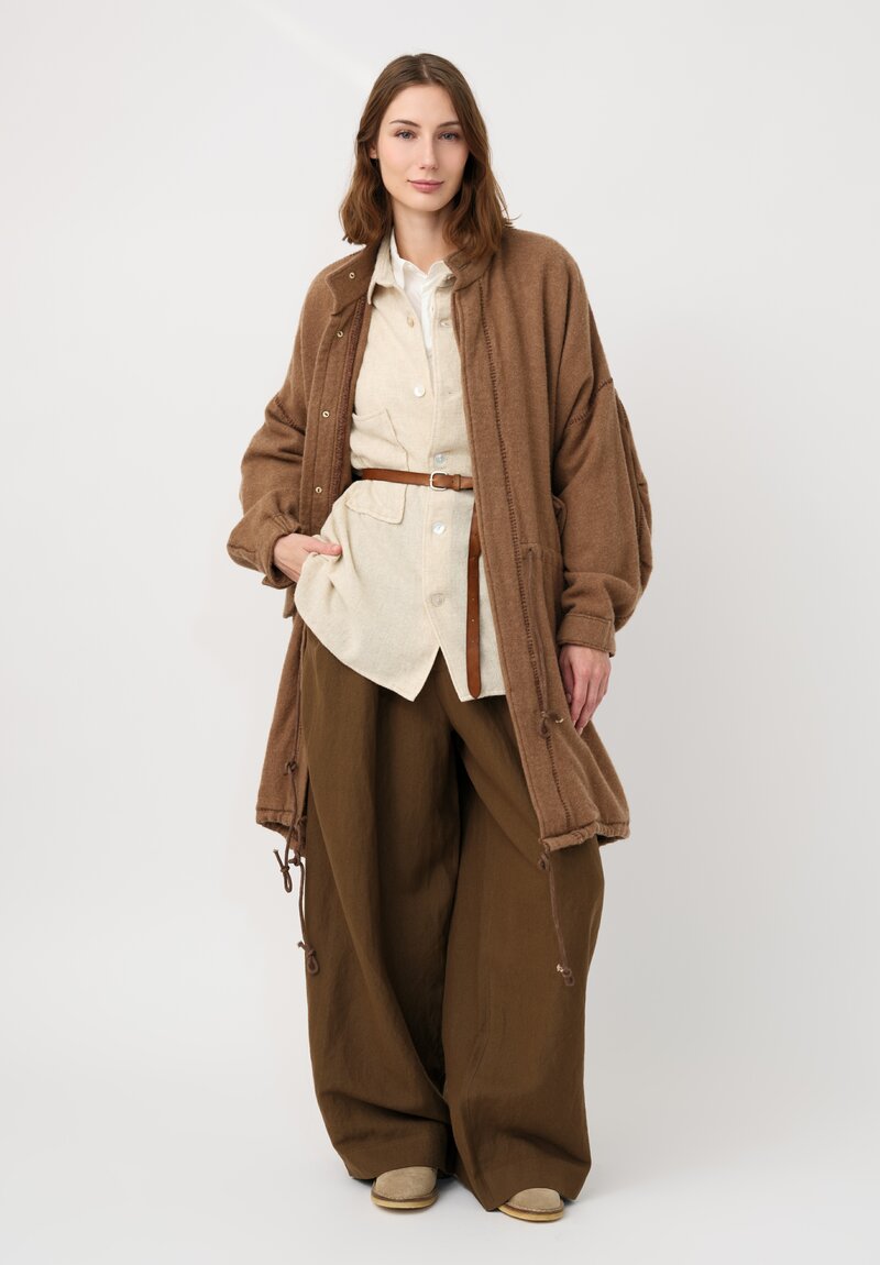 Kaval Etamine Wide Box Hem Pocket Shirt