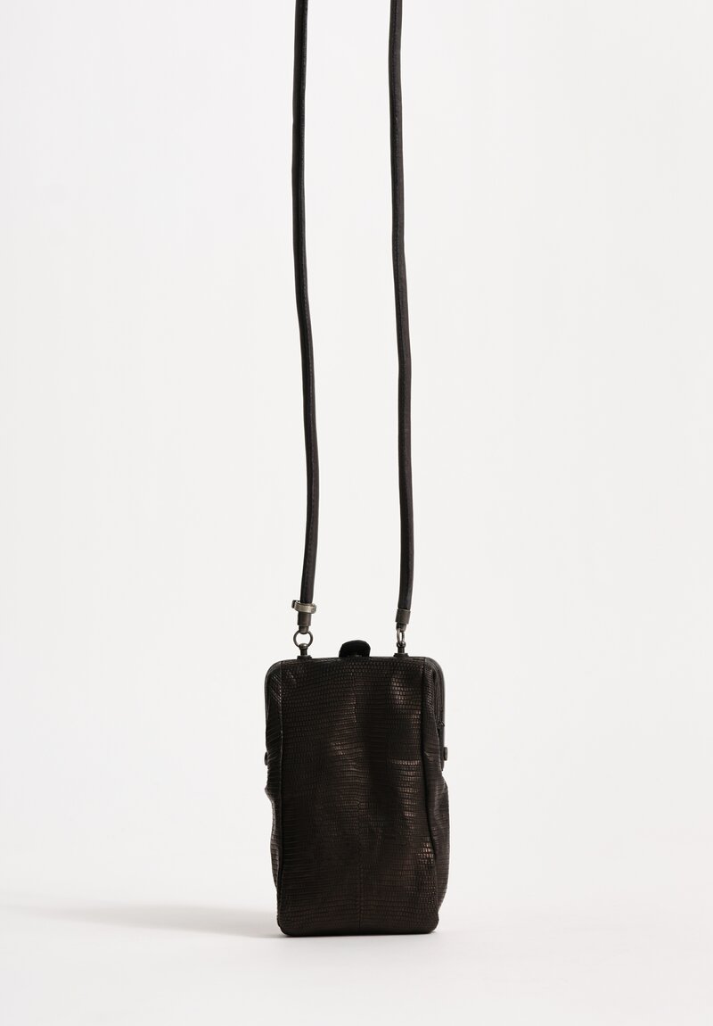 Christian Peau Lizard Leather Tall Frame Shoulder Bag