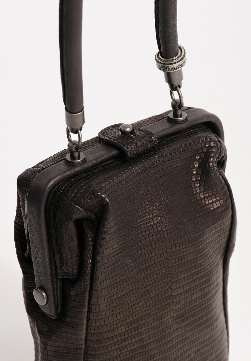 Christian Peau Lizard Leather Tall Frame Shoulder Bag