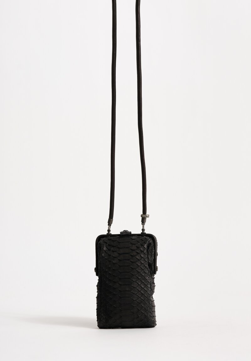 Christian Peau Python Leather Tall Frame Shoulder Bag