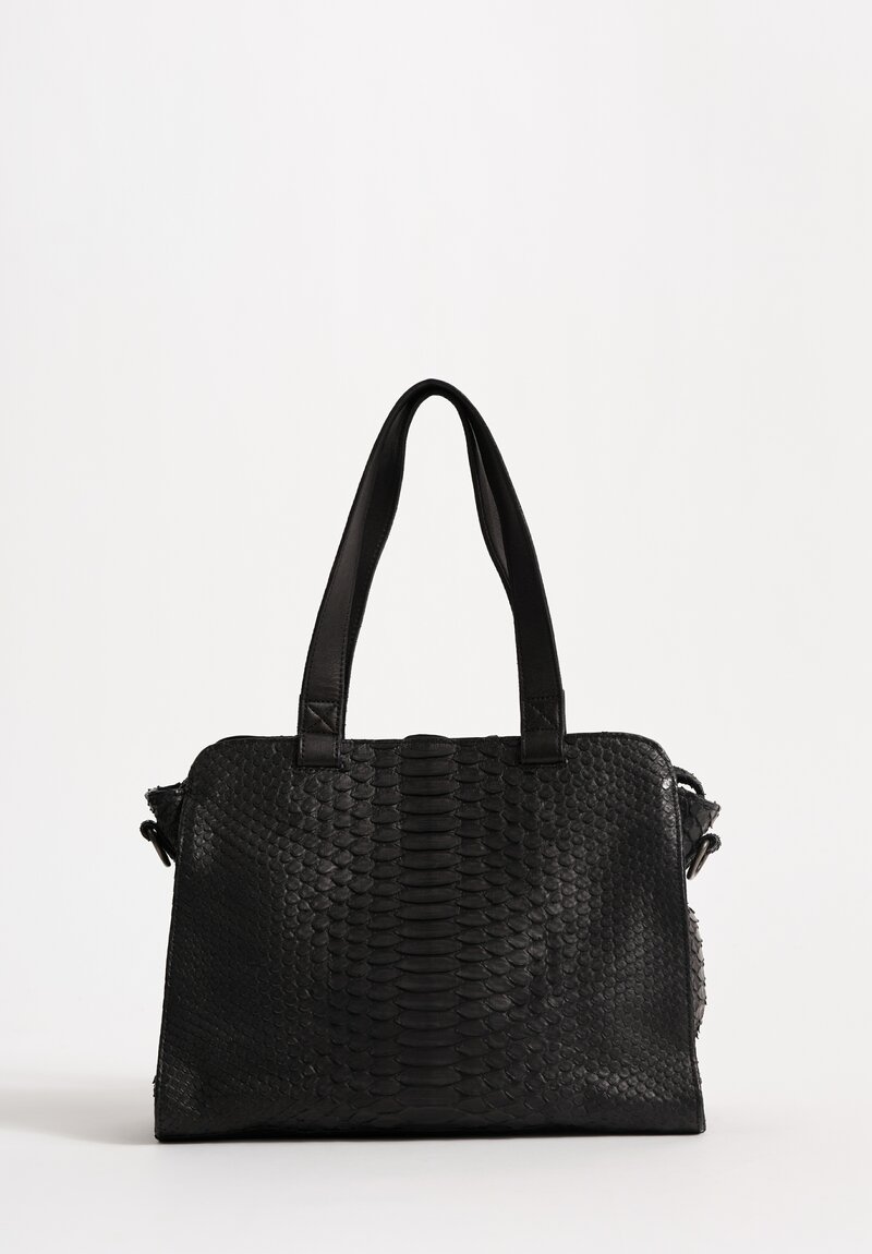 Christian Peau Medium Python Bag Black