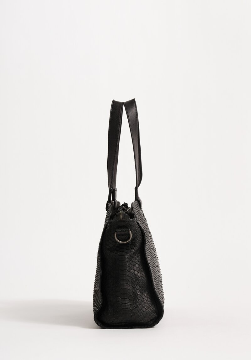 Christian Peau Medium Python Bag Black
