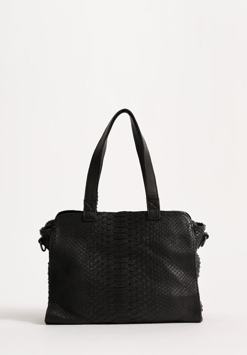 Christian Peau Medium Python Bag Black