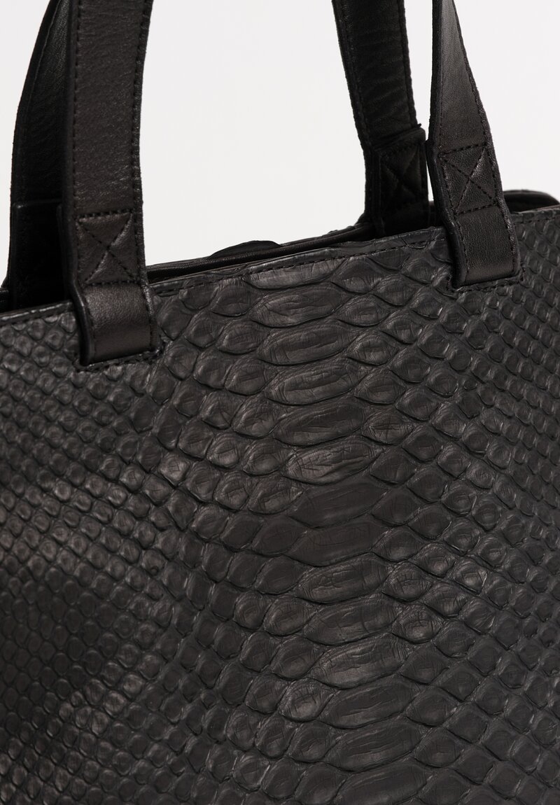 Christian Peau Medium Python Bag Black