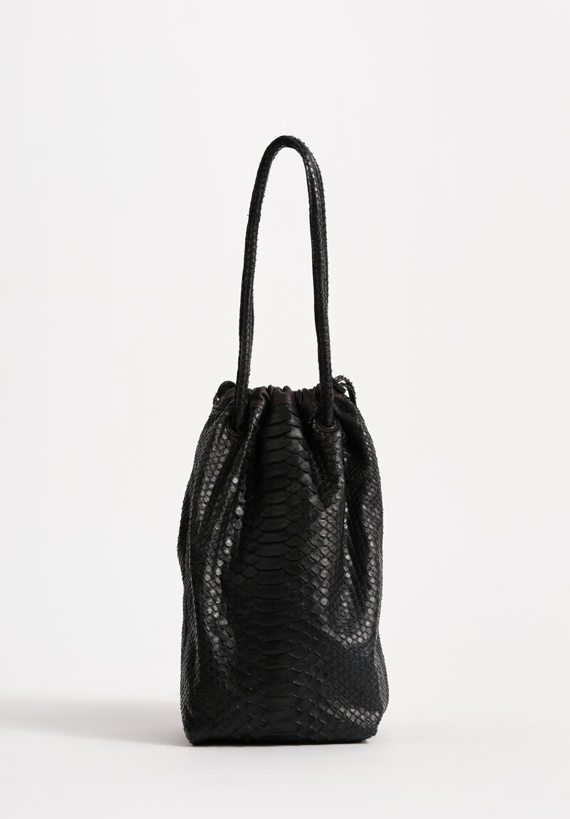 Christian Peau Python Leather Large Drawstring Bag