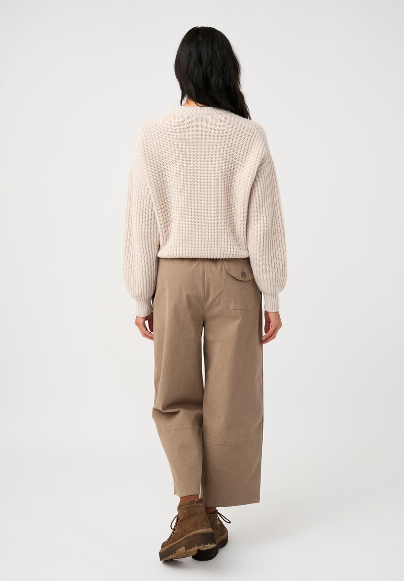 Iris Von Arnim Cashmere Stonewashed Avelina Sweater in Natural Alabaster