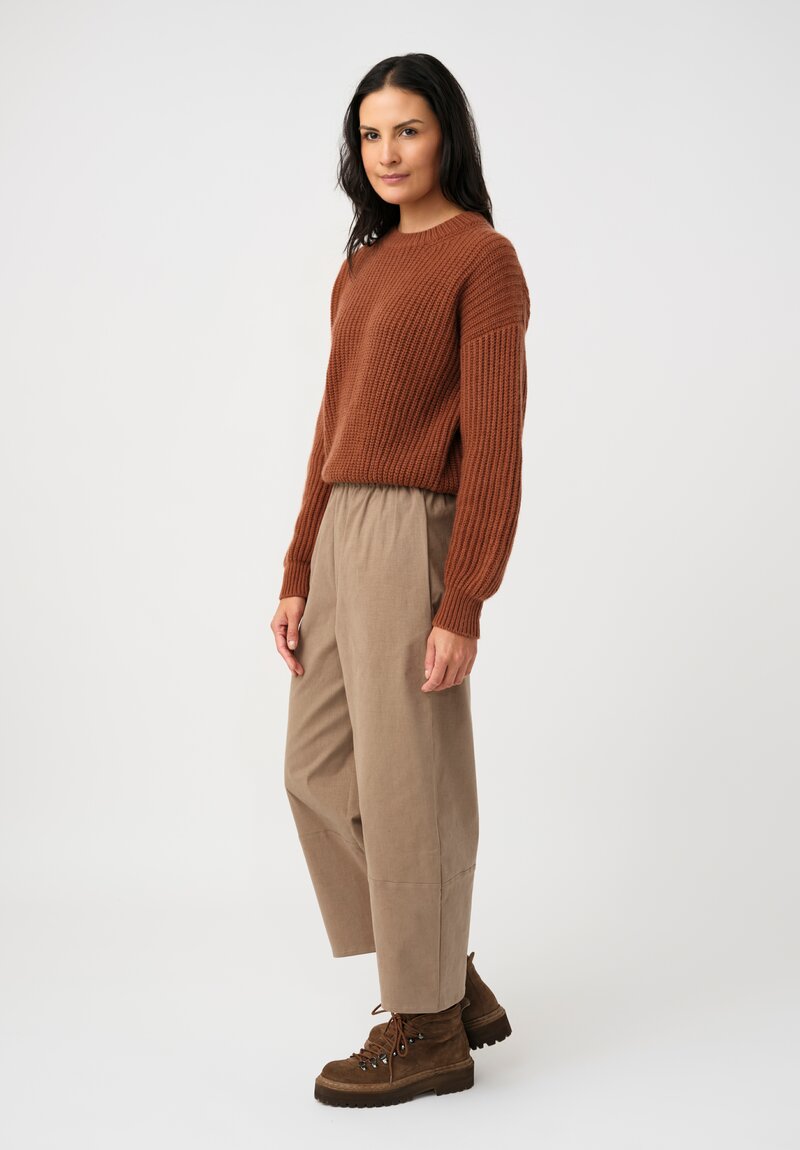 Iris Von Arnim Cashmere Stonewashed Avelina Sweater in Rosewood Brown