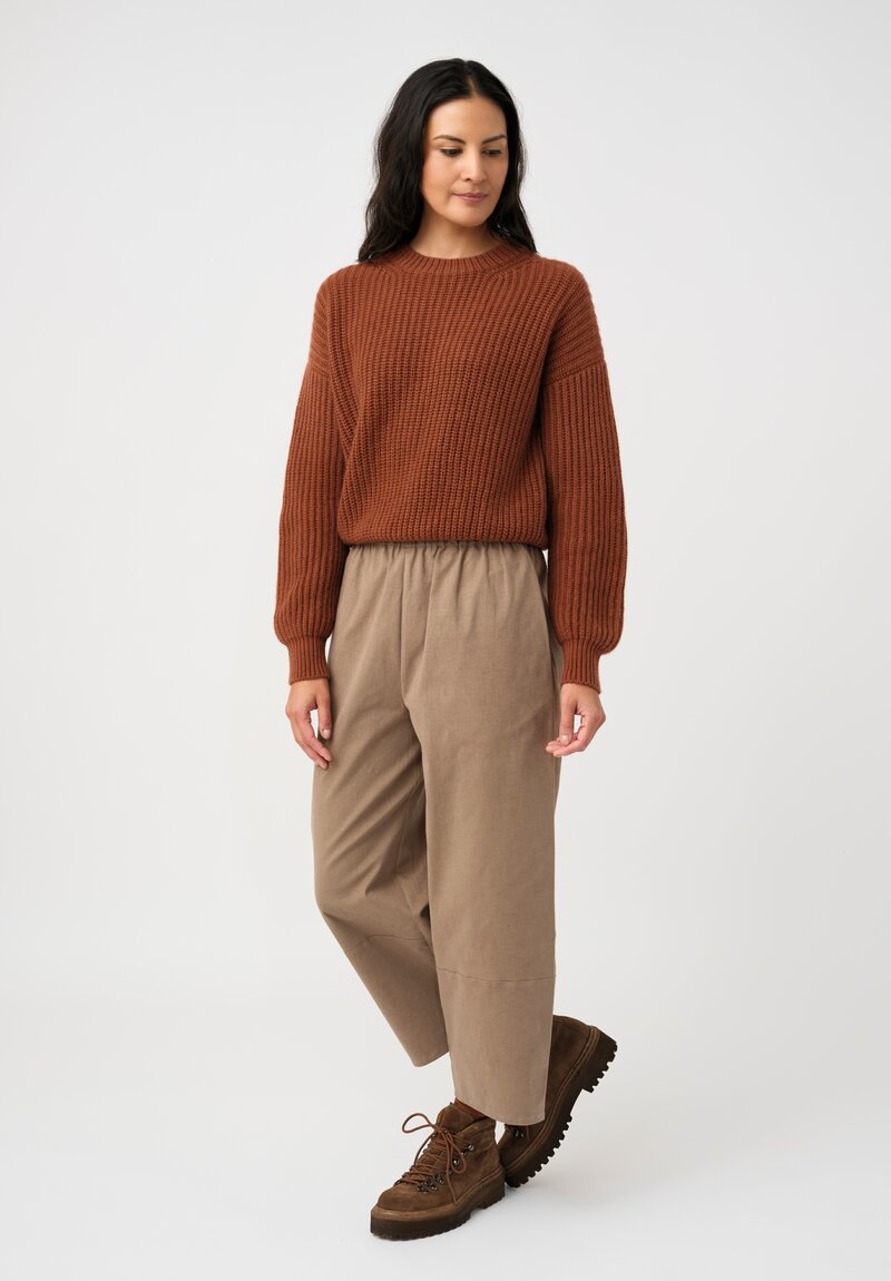 Iris Von Arnim Cashmere Stonewashed Avelina Sweater in Rosewood Brown
