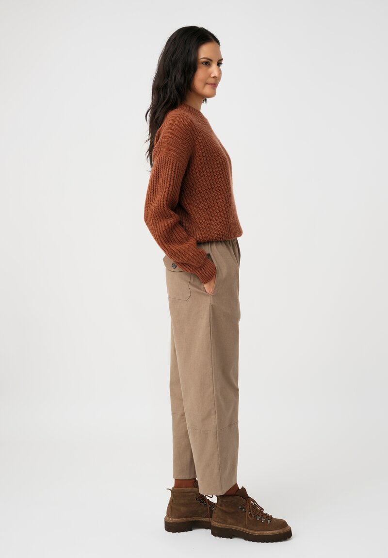 Iris Von Arnim Cashmere Stonewashed Avelina Sweater in Rosewood Brown