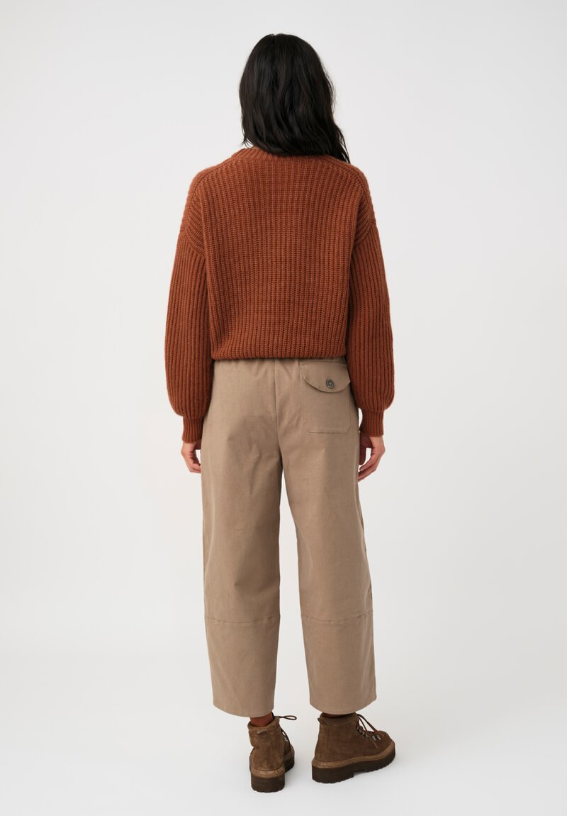 Iris Von Arnim Cashmere Stonewashed Avelina Sweater in Rosewood Brown