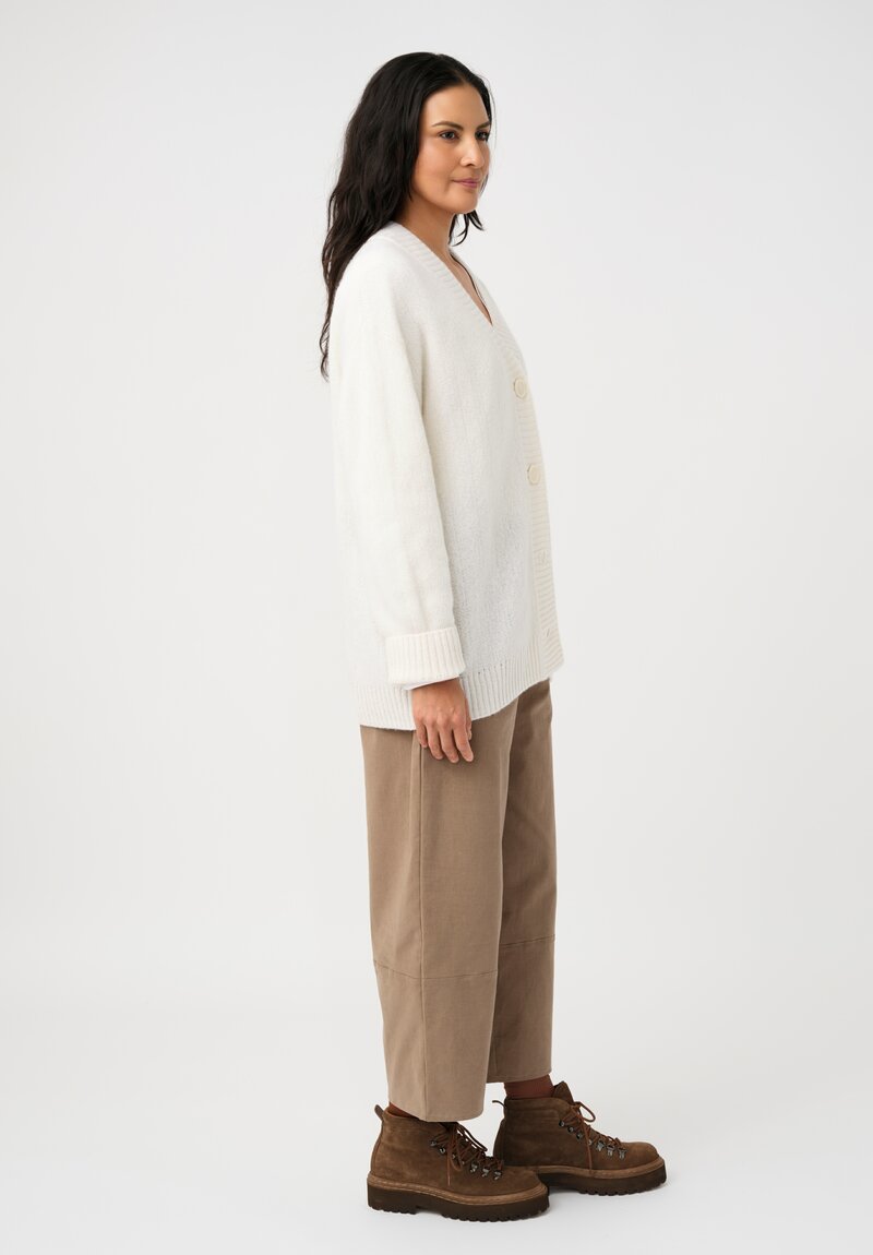 Iris Von Arnim Cashmere & Silk Elowen Button-Down Cardigan in Off White