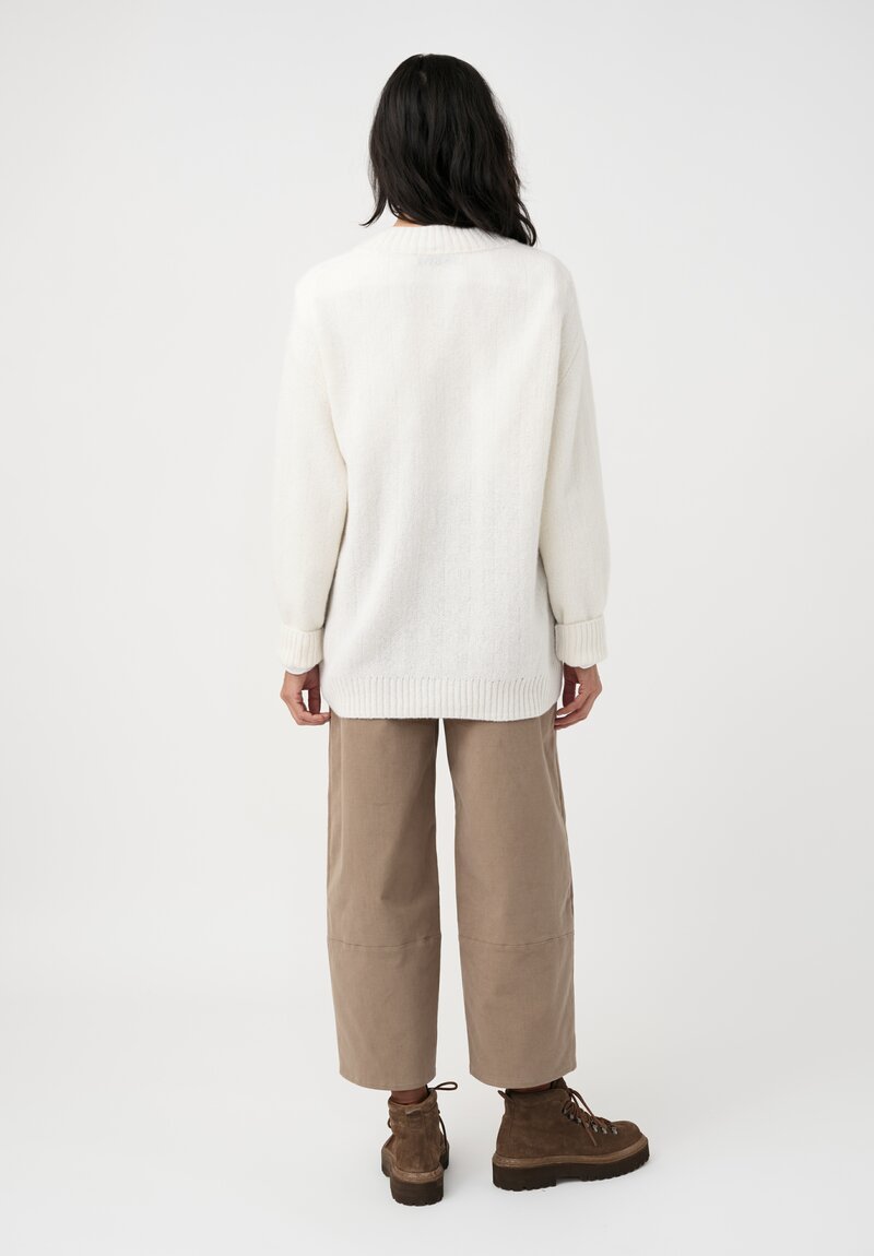 Iris Von Arnim Cashmere & Silk Elowen Button-Down Cardigan in Off White