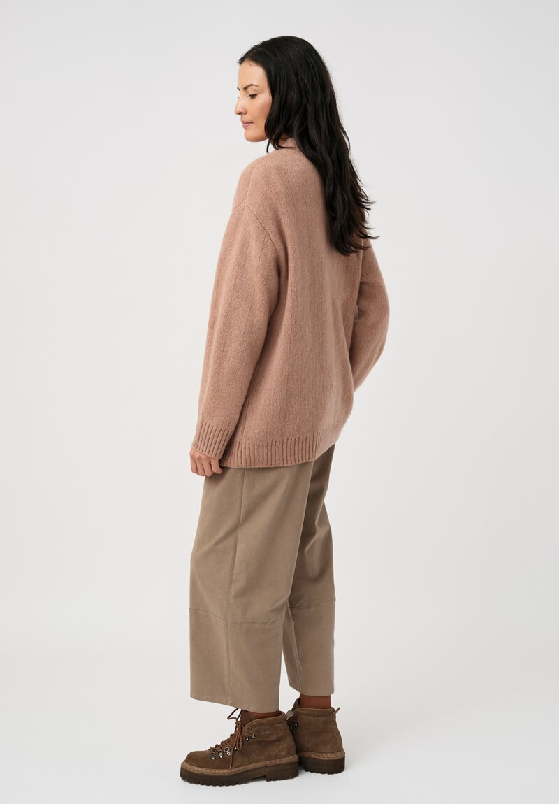 Iris Von Arnim Cashmere & Silk Elowen Button-Down Cardigan in Rosewood Pink