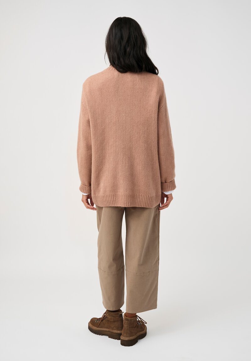 Iris Von Arnim Cashmere & Silk Elowen Button-Down Cardigan in Rosewood Pink