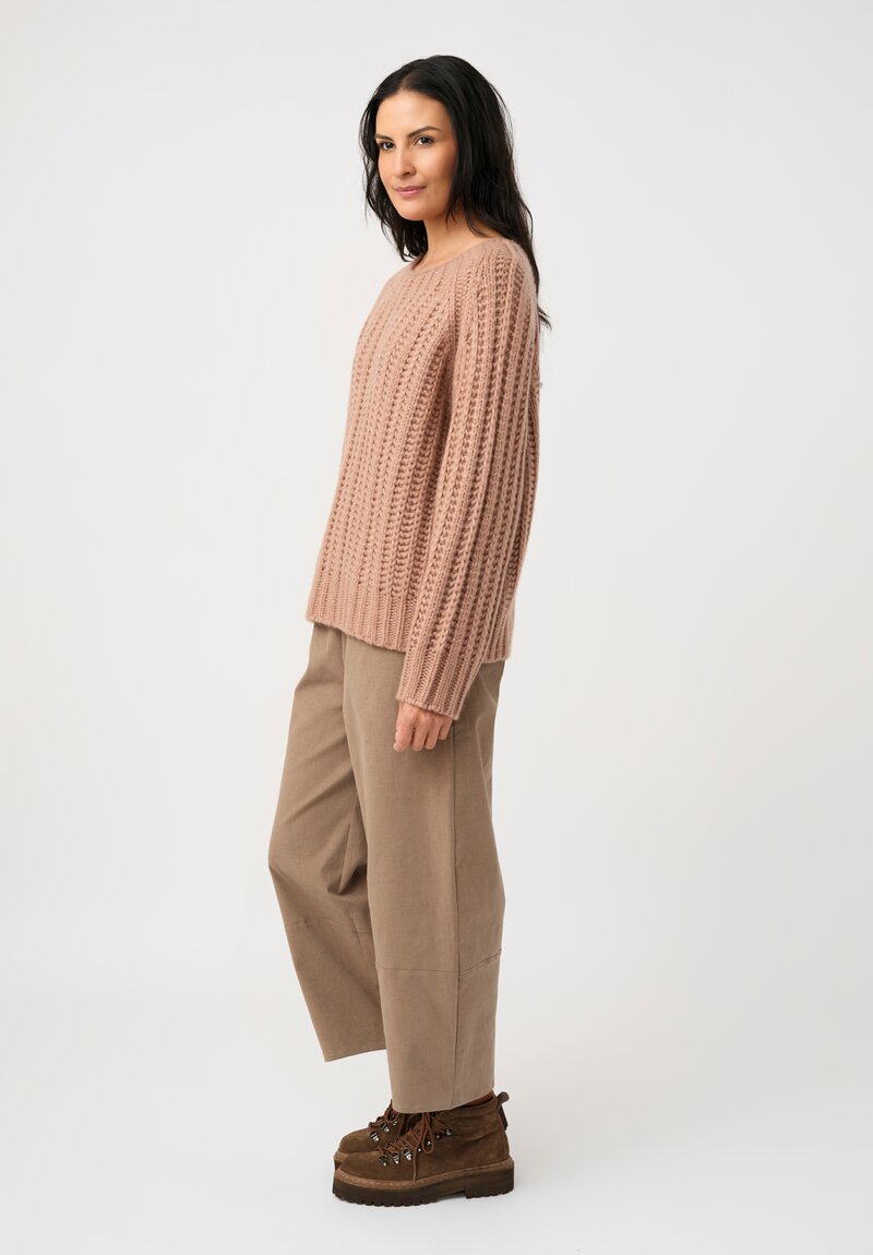 Iris Von Arnim Cashmere & Silk Danira Sweater in Rosewood Pink