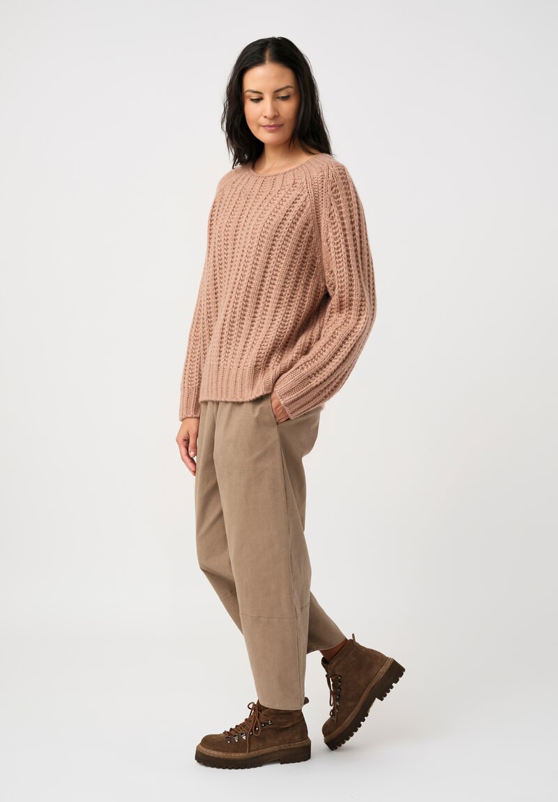Iris Von Arnim Cashmere & Silk Danira Sweater in Rosewood Pink