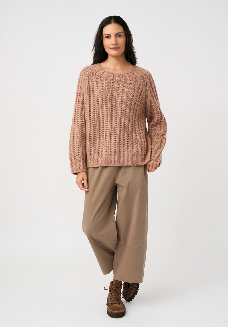 Iris Von Arnim Cashmere & Silk Danira Sweater in Rosewood Pink