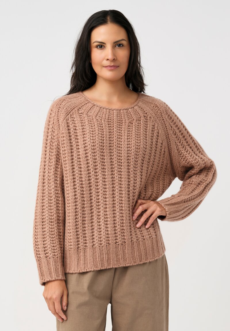 Iris Von Arnim Cashmere & Silk Danira Sweater in Rosewood Pink