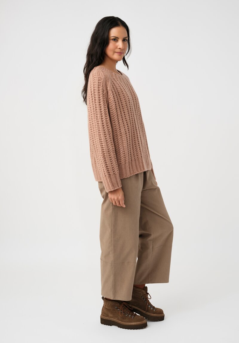 Iris Von Arnim Cashmere & Silk Danira Sweater in Rosewood Pink