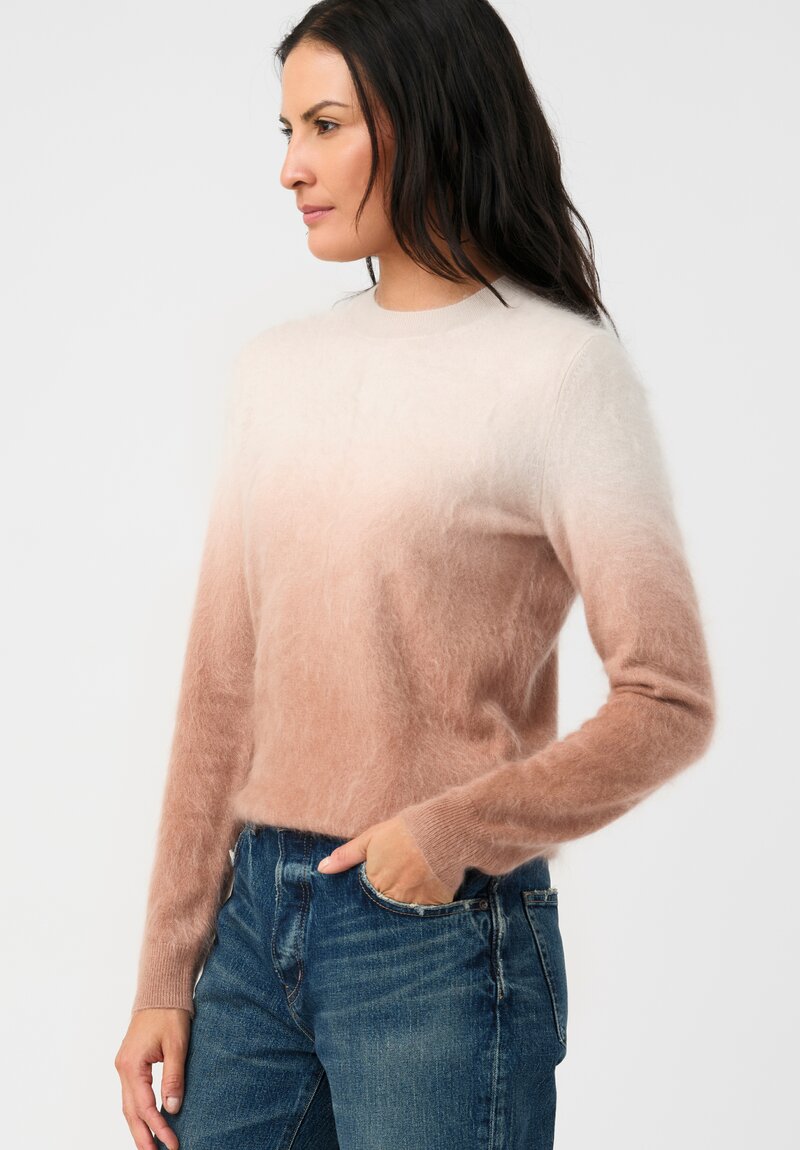 Iris Von Arnim Brushed Cashmere Kaleia Dip-Dye Sweater in Alabaster & Rosewood Pink Ombré