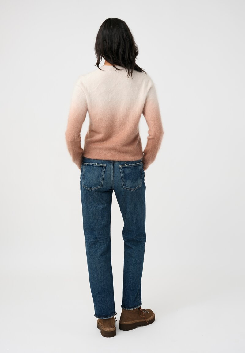 Iris Von Arnim Brushed Cashmere Kaleia Dip-Dye Sweater in Alabaster & Rosewood Pink Ombré